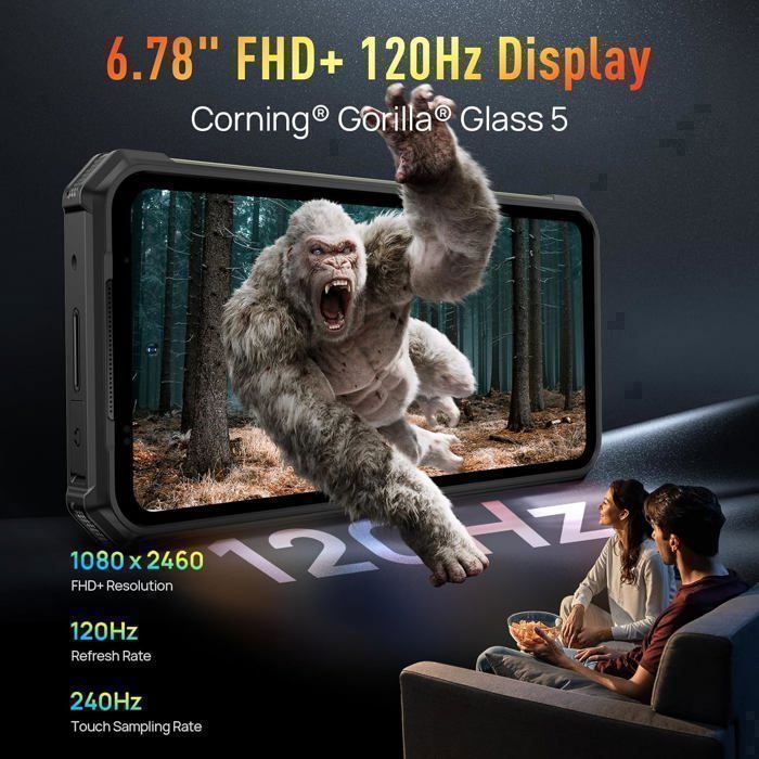 Rugged Smartphone Ulefone Armor 24 24GB+256GB 6.78" FHD+ 22000mAh Unbreakable Portable Phone 64MP Night Vision NFC/GPS Black