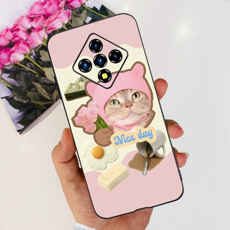 Lovely Painted Case For Infinix Zero 8 8i X687 X687B Soft TPU Back Cover For Infinix Zero8 Zero8i Black Silicon Phone Cases