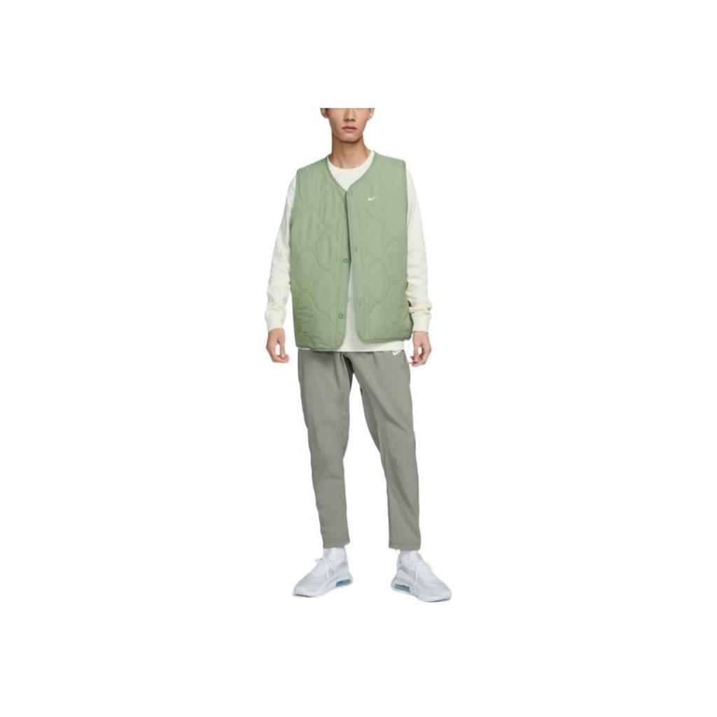 Nike Colete de Algodão Quente de Cor Sólida Estilo Militar para Homem Roupa Exterior Verde-Oliva DX0891-386