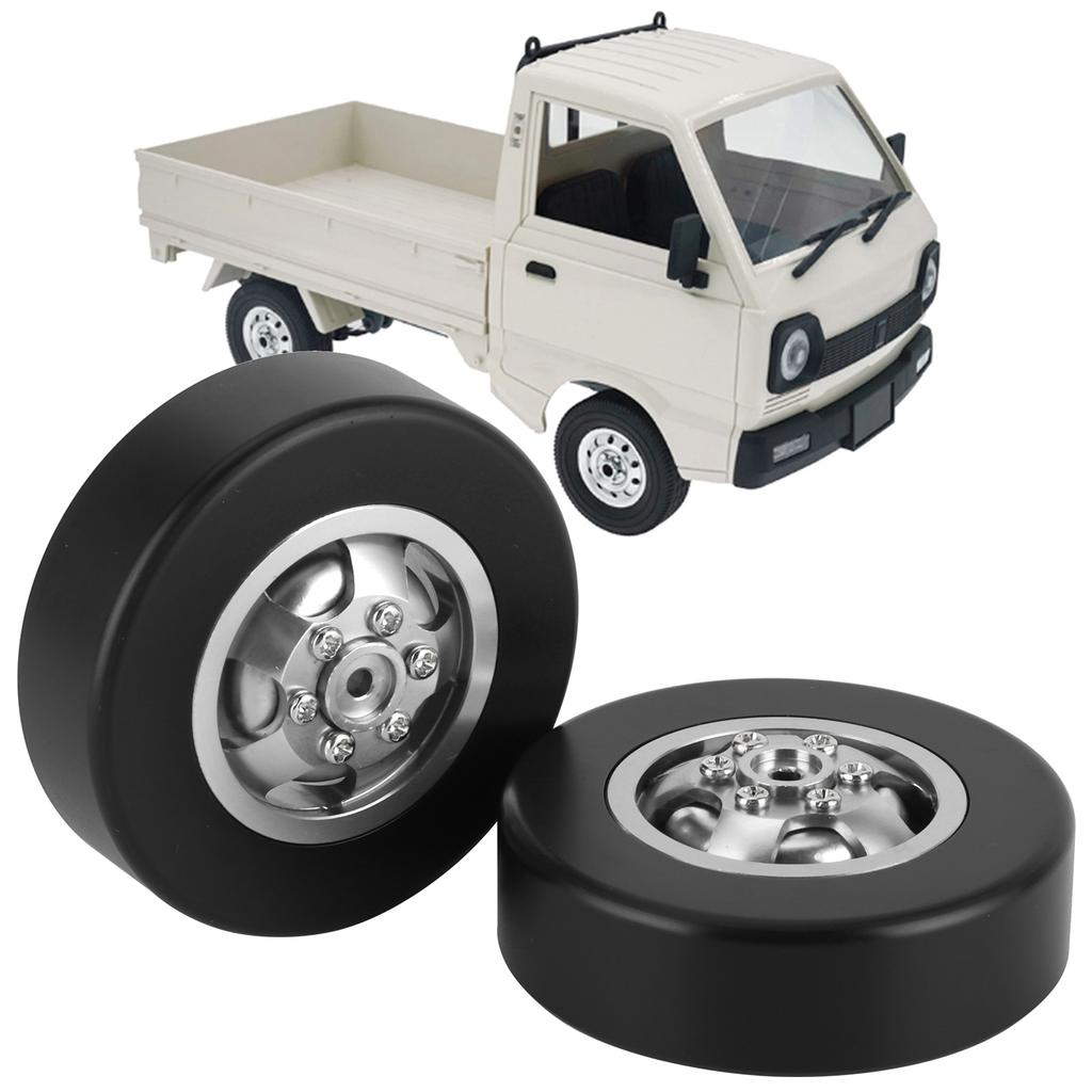 2pcs Aluminum Alloy Drift Tire RC Car Parts Accessories Fit for WPL D12 RC Truck 54mmSilver