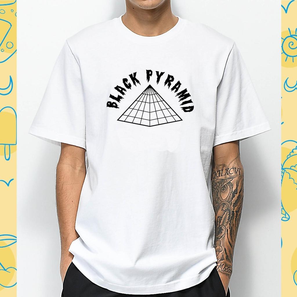 Black Pyramid Fashion White Tops Clothing Unisex T-shirts
