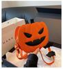 Quirky Halloween Pumpkin Color-Block Crossbody Bag: Creative, Trendy Single-Shoulder Cartoon Women's Accessory
