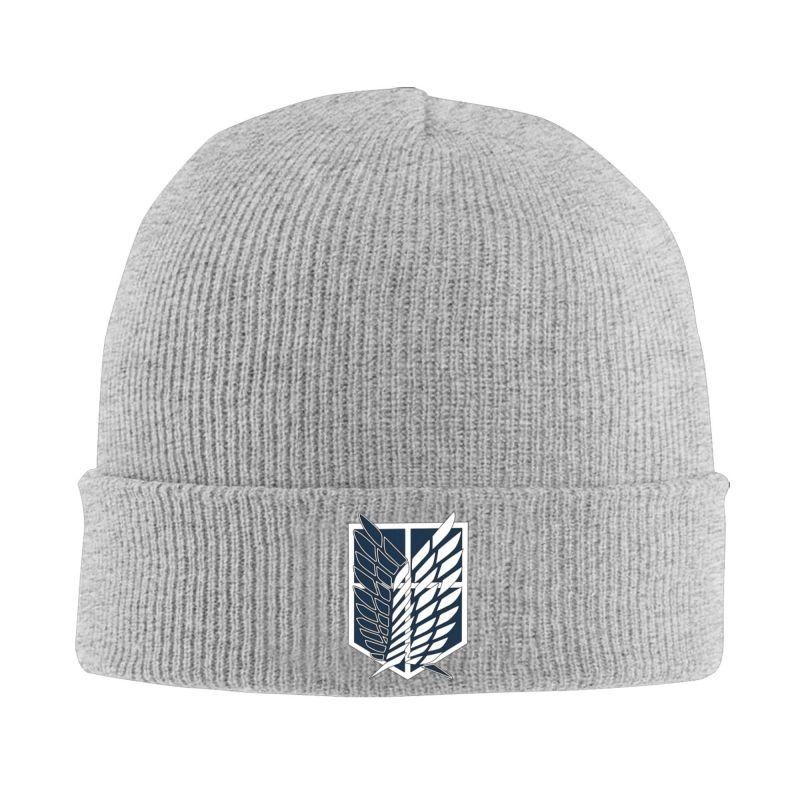Attack on Titan Logo Print Beanie Hats Unisex Bonnet Hats Outdoor Knit Hat Autumn Winter Warm Head Wrap Caps Skullies Beanies