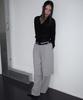 Uusoo Cotton Layered Elastic Waist Pants_ Melange Gray