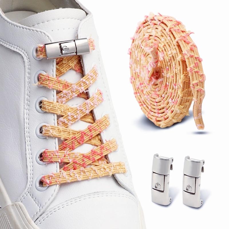 Druckverschluss Metall Schnürsenkel-Clips Schnürsenkel ohne Binden Elastische Schnürsenkel-Endkappen Faulen Sneaker Schnürsenkel-Schlösser