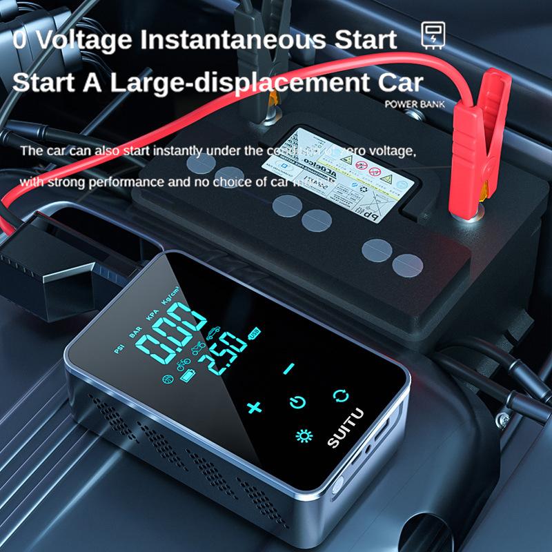 Car Jump Starter with Air Compressor 4 in 1 Portable Flashlight Starting Device Power Bank Battery Automotive Booster start