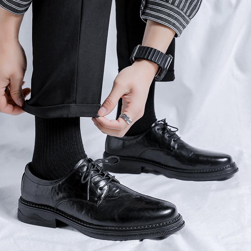 Fashion 2024 New Business Men's Casual Leather Shoes Breathable Soft Sole Anti-slip Wearable Driving Shoes for Men Lace-up Male Sneakers