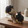 Resin Wildlife Figure Sculpture Painted Details Bear Figurine Freestanding Home
