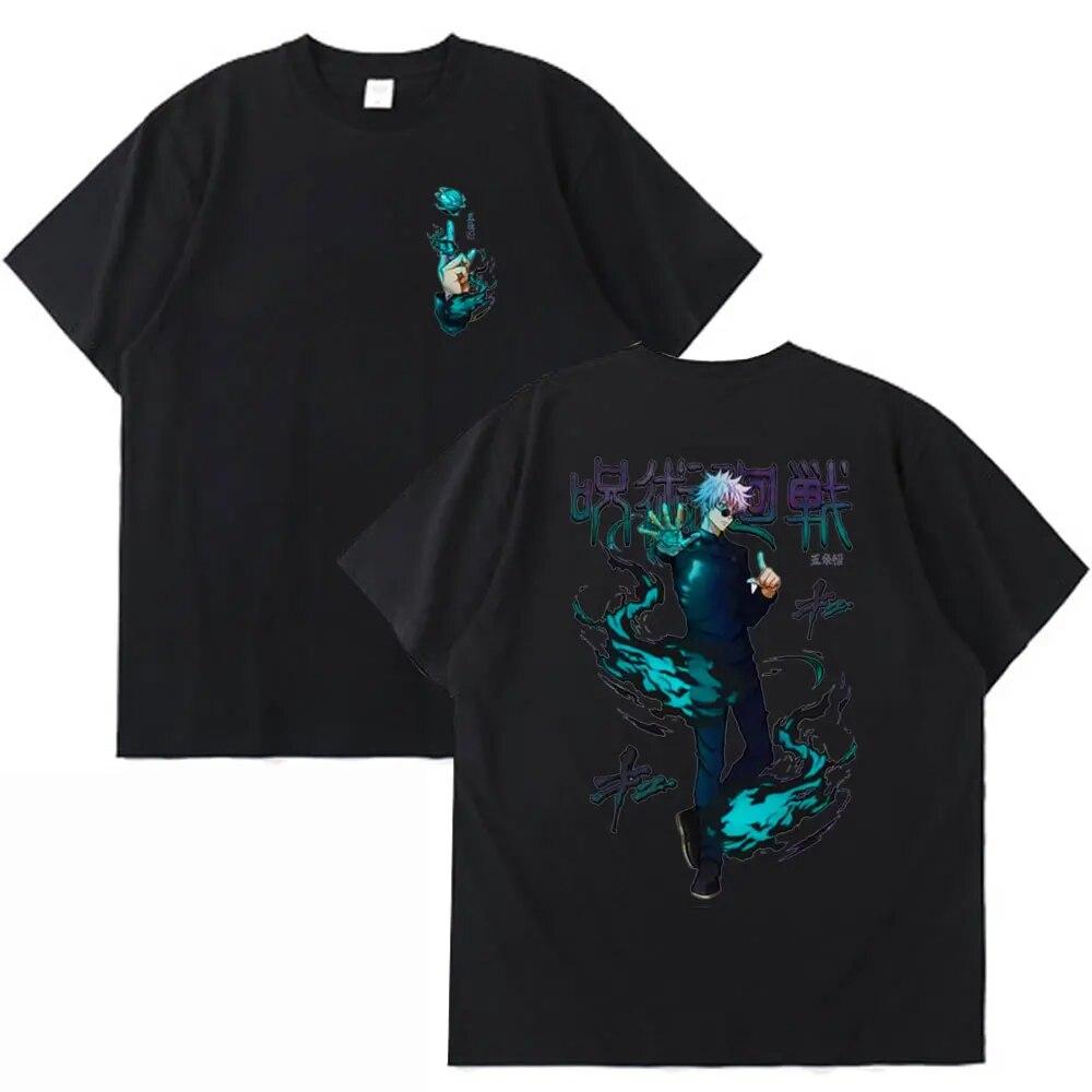 Japanese Anime Jujutsu Kaisen Satoru Gojo Graphic T-shirt Unisex Women Summer O-Neck Cotton Short Sleeve T Shirt Streetwear Tshirts