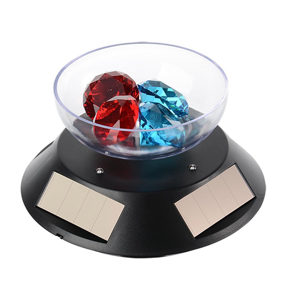 Auto Whirling Solar Jewelry Stand 360 Degree Light Propelled Display Platform For Circlets Bracelets ABS Permanent Substance