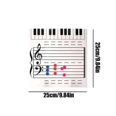 Musikpartitur Whiteboard Wiederverwendbar Abwischbar Musiklehrmittel Wisch-trocken Übung Magnetische Musiknoten Aufkleber Schüler