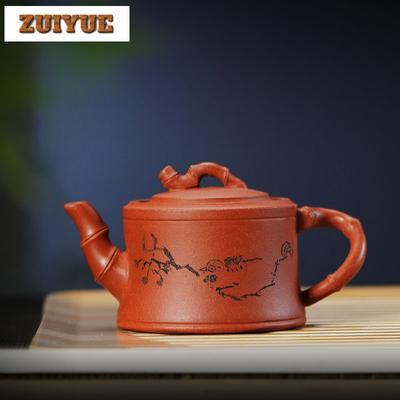 80ml Creative Yixing Purple Clay Teapots Master Handmade Bamboo Joint Pot Raw Ore Downhill Mud Kettle Chinese Zisha Tea Set Gift
