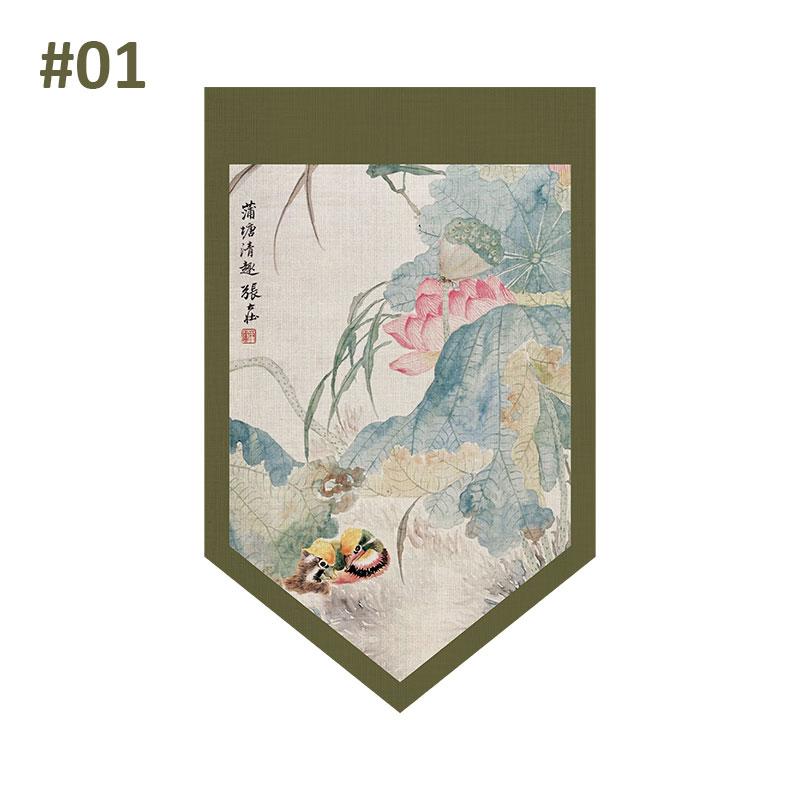 New Chinese Door Curtain Hanging Flag Teahouse Living Room Decoration Shade Curtain Partition Kitchen Door Short Half Curtain