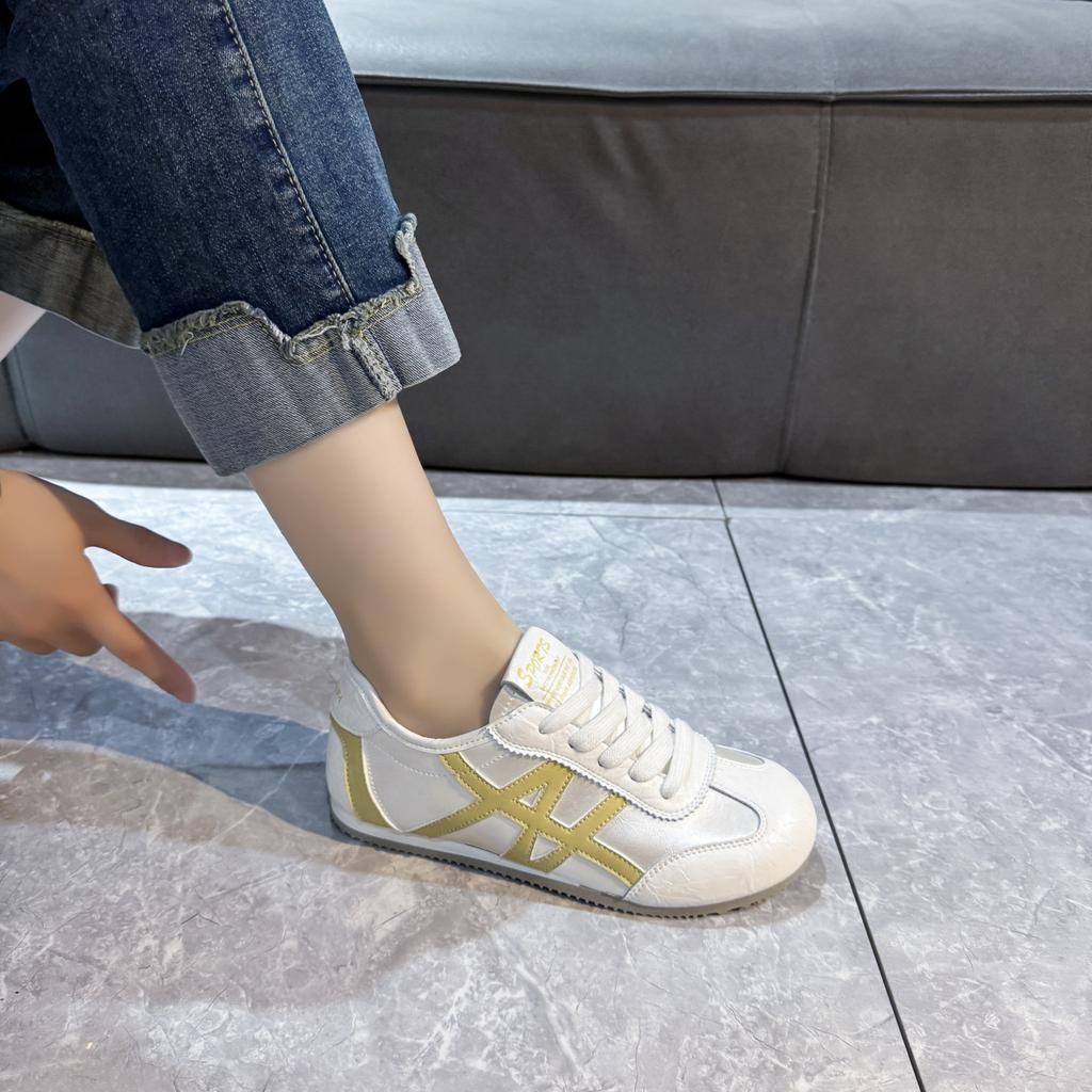 Women's Shoes 2025 New Summer Flat-bottomed German Training Shoes Student Versatile Sports and Leisure Shoes Soft-soled Forrest Gump White Board Shoes