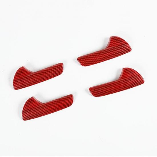 For 2011- Jeep Grand Cherokee Red Carbon Fiber Inner Door Handle Cover Trim