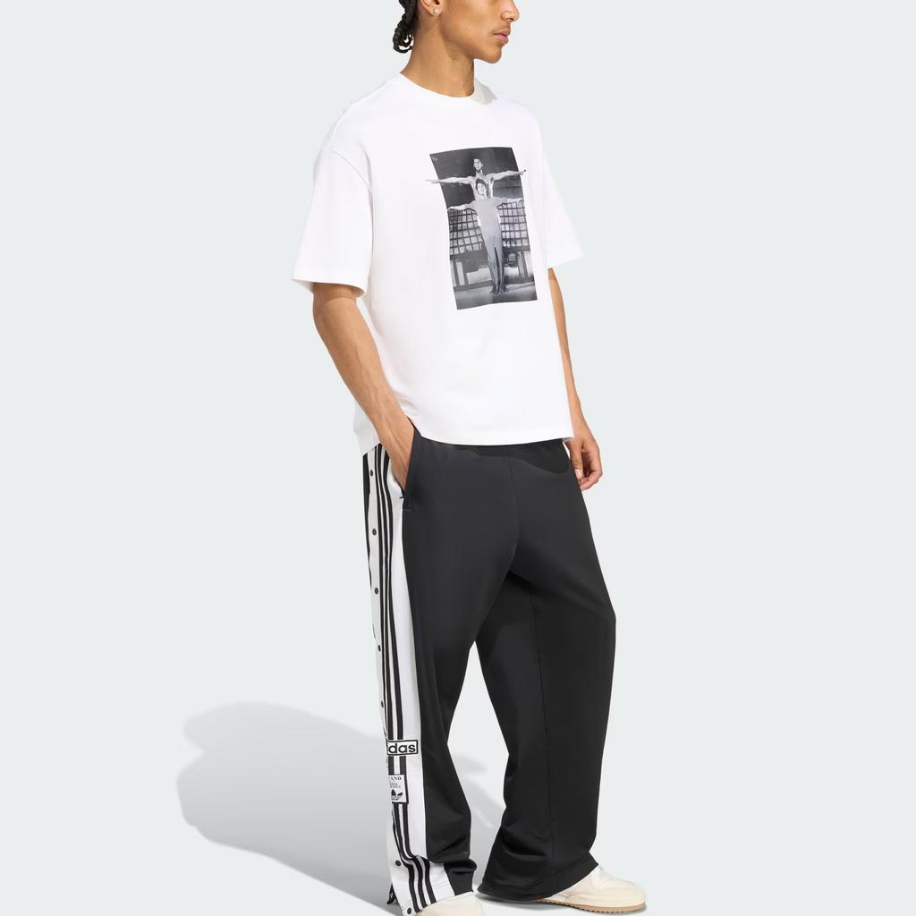 Adidas Originals Hot Shot Graphic Loose Fit Crew Neck Short Sleeve T-Shirt Unisex Tops JZ7907