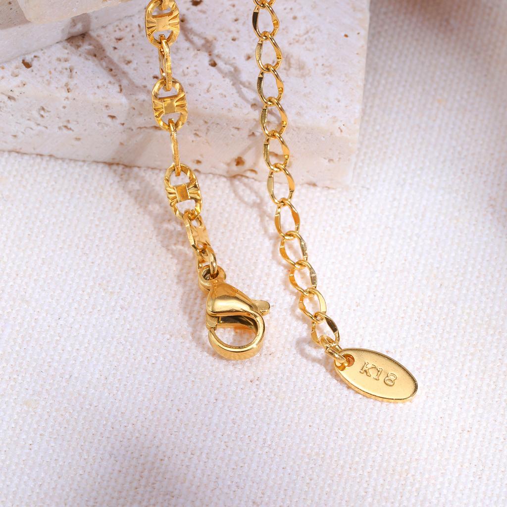 Simple Handmade Chain Bracelets for Women Girls,Gold Color Stainless Steel Lucky Wristband Bracelet,Birthday Gifts for Her