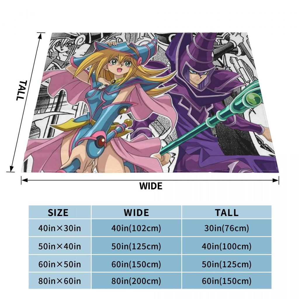 Yu Gi Oh Card Dark Magician Blankets Soft Warm Flannel Throw Blanket Bedspread for Bed Living Room Picnic Travel Home Couch