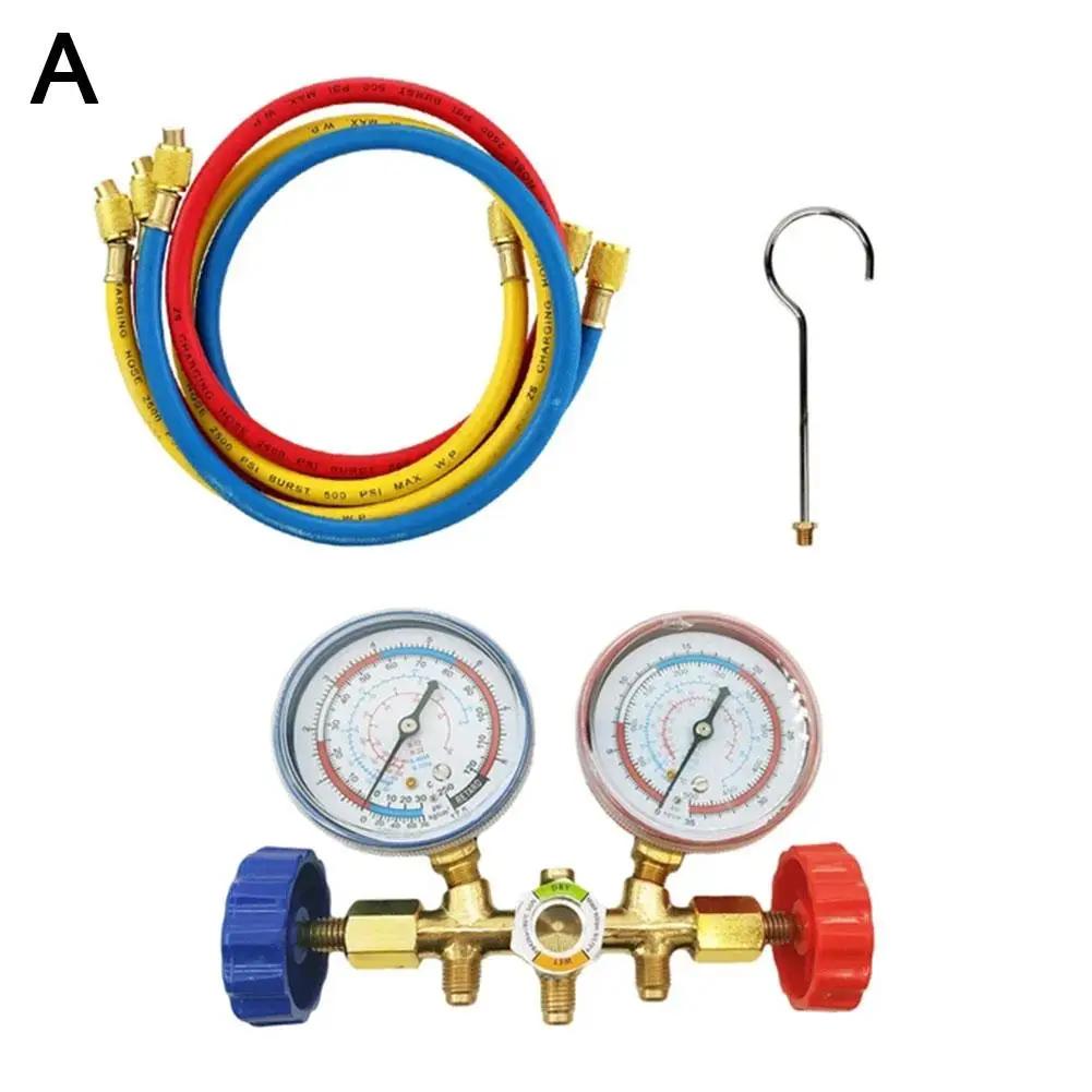 

Для R134a R12 R22 R404A Кондиционер манометр инструмент хладагента коллектор коллектор фреон измерение давления E4Y3