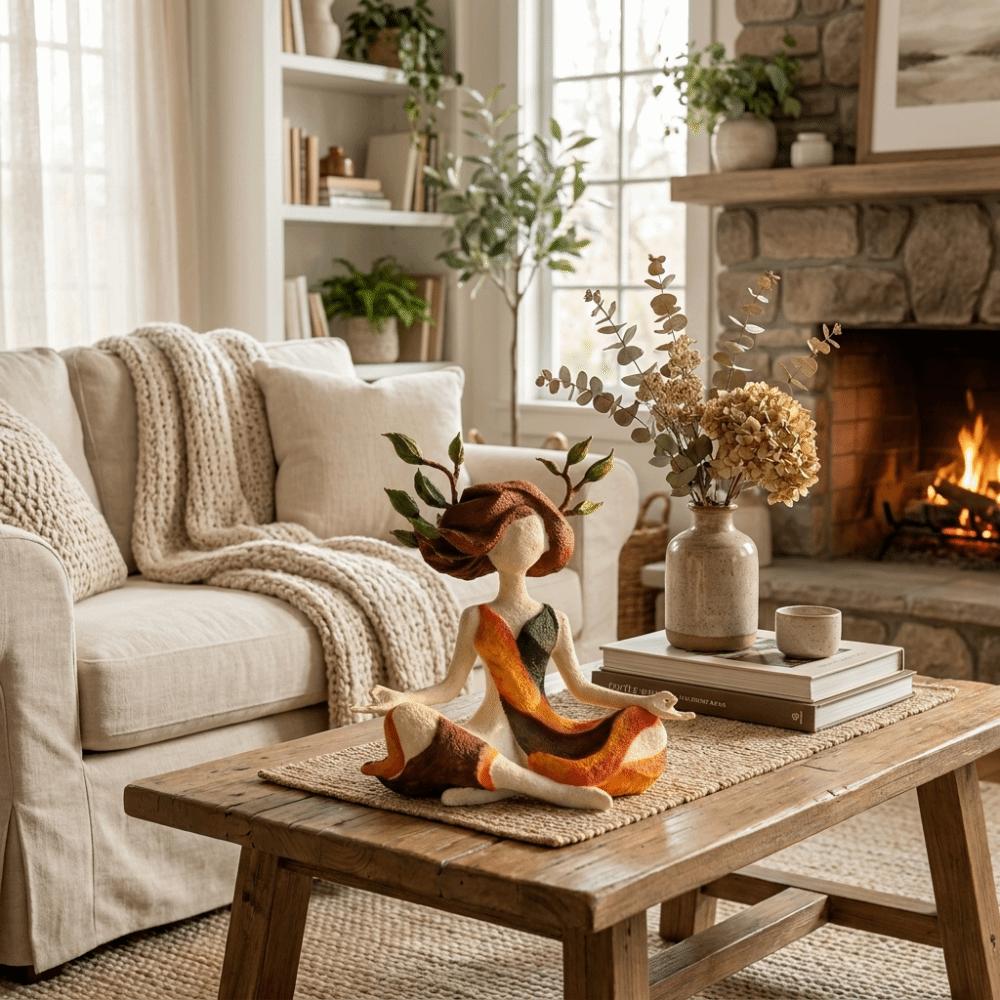 Yoga Girl Meditating Statue Multi-Purpose Inner Harmony Figurine Home Decoration  Living Room