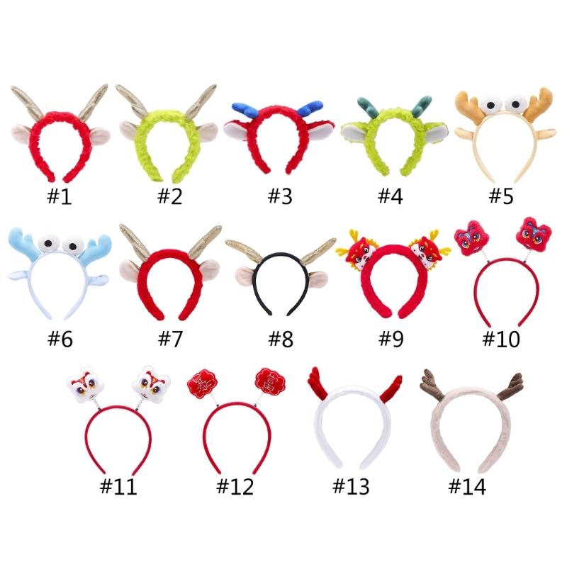 Cute Dragon Horn Hair Hoop Women Wash Face Makeup Headband for Photoshoots Christmas New Year Party Hair Accessories