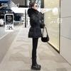 Women's Hooded 90% Down Mid-Length Puffer Coat with Large Fur Collar
