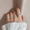 PANJBJ 925 Sterling Silver Four-pointed Star Shining Zircon Ring High-end Personalized Opening Adjustable Jewelry