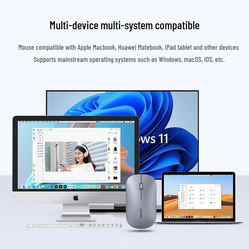 Ugreen Dual Mode Silent Wireless Bluetooth Mouse
