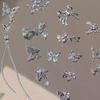 New Butterfly Zircon Rhinestone Nail Accessories Sparkling Rhinestone Bow Tie Chain Luxury French Nail Decoratio