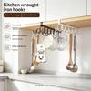 12 Hooks Kitchen Under Cupboard Shelf Mug Cup Hanger Hook Iron Hanging Rack Holder Kitchen Cabinet Organizer