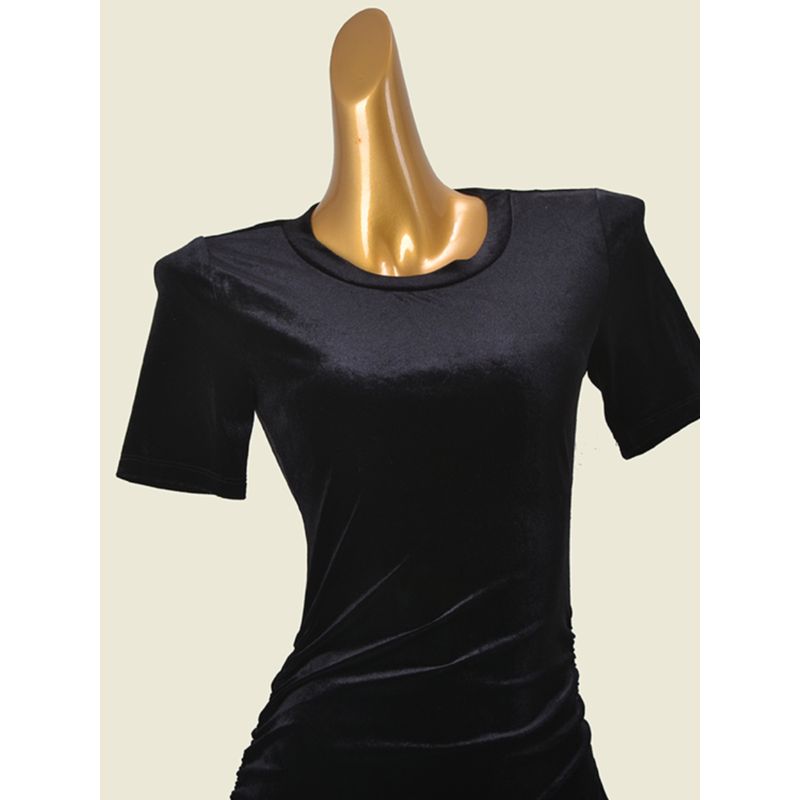 Foreign Trade Original Order round Neck Pleated Waist-Tight Dress Swedish Card Short Sleeve Slim-Fit Hip-Wrapped Short Dress