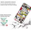 for iPhone 16 Pro Max Case with Pop Culture Design,Aesthetic Cartoon Pop-Art Sticker Bomb Collage Pattern Case for Men Women,Clear Slim Soft TPU