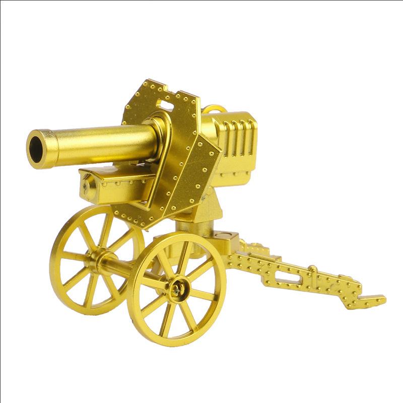 Doll Scene With Gold Anti-Aircraft Machine Gun Maxine Heavy Machine Gun Mountain Gun Assembly Building Block