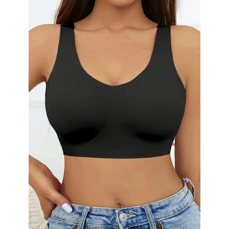 Plus Size Seamless Wirefree Removable Pads Backless Women Sports Bra
