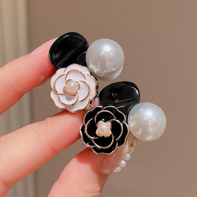 1 PC Retro Camellia Side Bangs Hair Clip, Sweet Hair Accessory Mini Hair Clip for Princess Style, Holiday Gift
