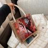 Women Casual Canvas Handbag Large Purse with Soft Handles & Inner Pocket for Mobile Phone Cosmetics Books