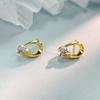 S925 Sterling Silver Plated 18K Gold Shiny Cut Surface Zircon Stud Earrings Fashion Light Luxury High Sense Earrings Women 2026