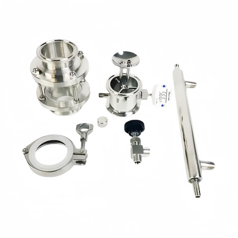 

2 (51mm)OD64 Sight Glass Rectification Module Set With Condenser And Thermowell Nipple For Distillation,SS304 2