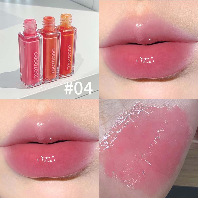 Dodo Toot Lip Glaze - Pink Mango Ripple: Korean Style, Age-Defying, Transfer-Resistant, Glassy Moisturizing Tint.