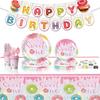 New Donuts Party Supplies Birthday Decorations Cutlery Paper Plates Tissue Tablecloths Banners Party Supplies