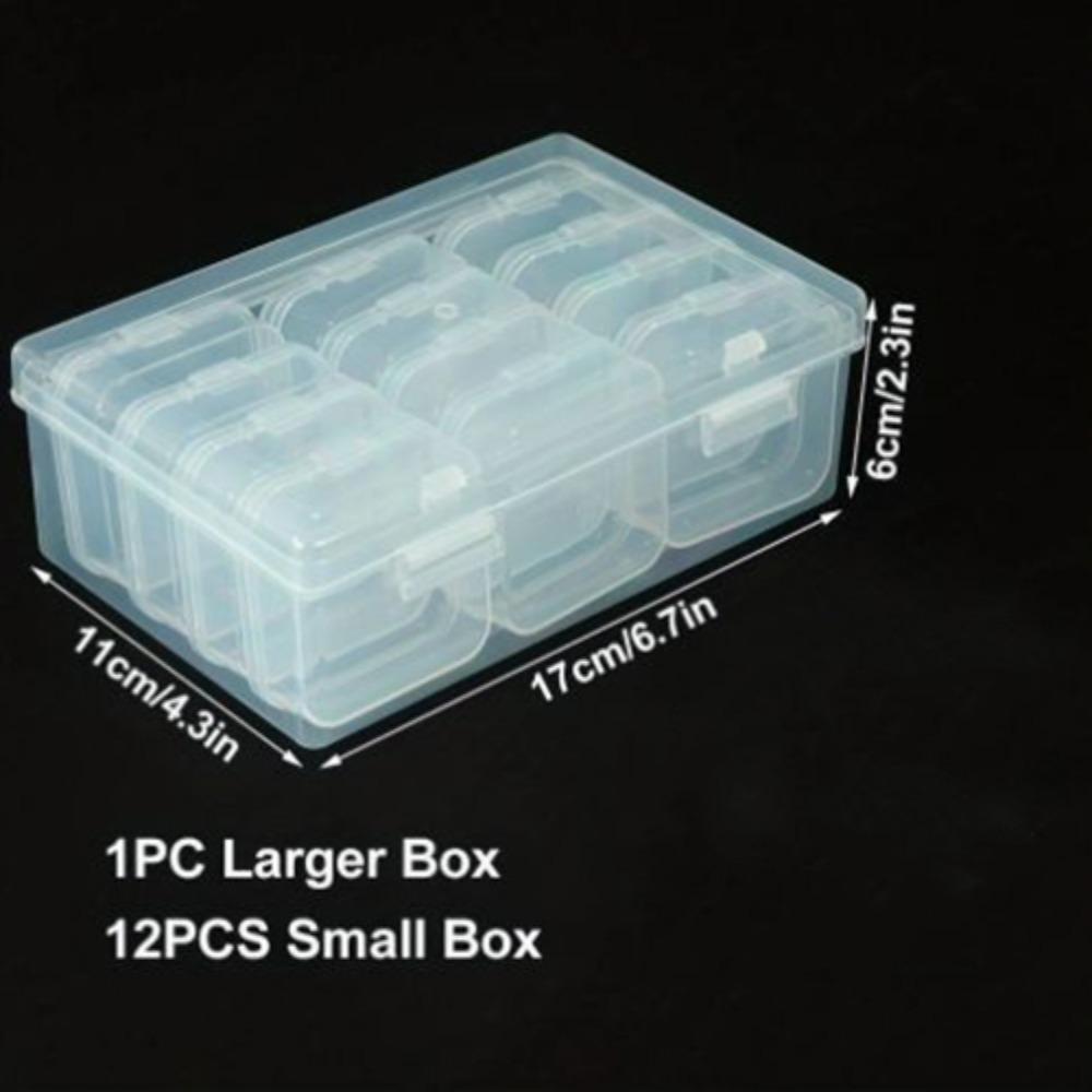Plastic Transparent Storage Box DIY Earrings Storage Case  Jewelry Storage Accessories