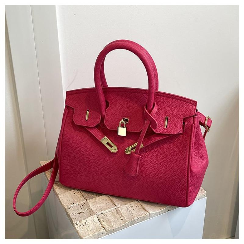 Textured Lychee Pattern Platinum Bag Women's Summer New Handheld Women's Bag Large Capacity Shoulder Messenger Bag