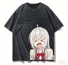 Cool Stylish Vintage Classic Washed Black Fate Series Saber Lily Anime Casual Cotton Short-Sleeve T-Shirt