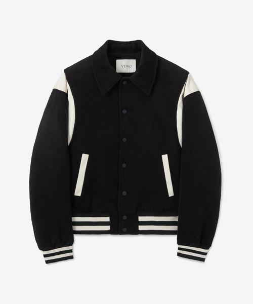 Vtwo 70227 Wool Varsity Jacket_Black