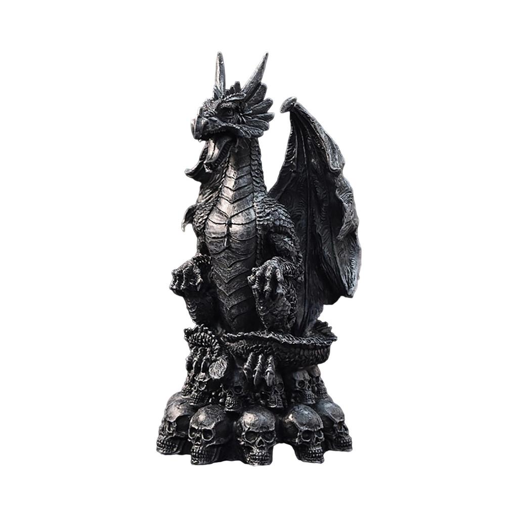 Drage Statue Resin Håndverk Dekorative Ornamenter Halloween Skrivebordsdekorasjon