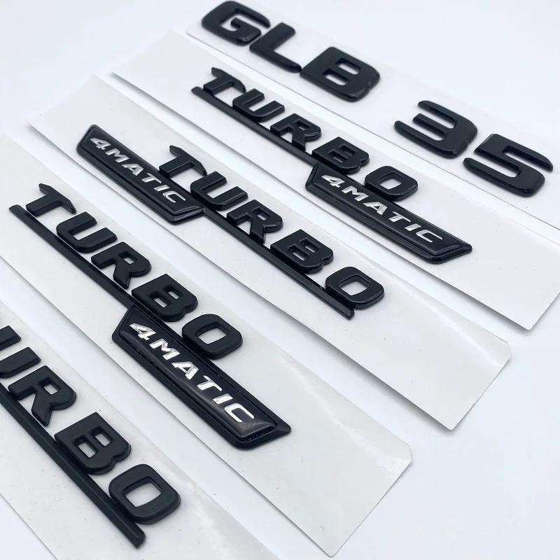 2017 3D ABS Glossy Black Silver Letters GLB35 Turbo 4matic Emblem for Mercedes Benz AMG Car Fender Trunk X247 Rear Logo Sticker LG0