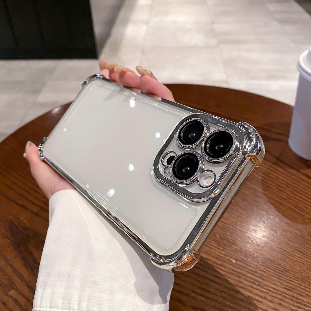 Applicable To Apple 16 Mobile Phone Case Full-inclusive Lens Film IPhone 15 Four-corner Anti-fall Electroplating Airbag Soft Shell Protective Cover