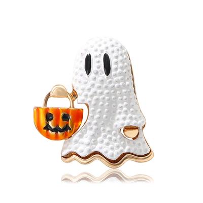Geister und Kürbis Halloween Brosche Festliches Legierungszubehör für Kostümpartys und Themenveranstaltungen