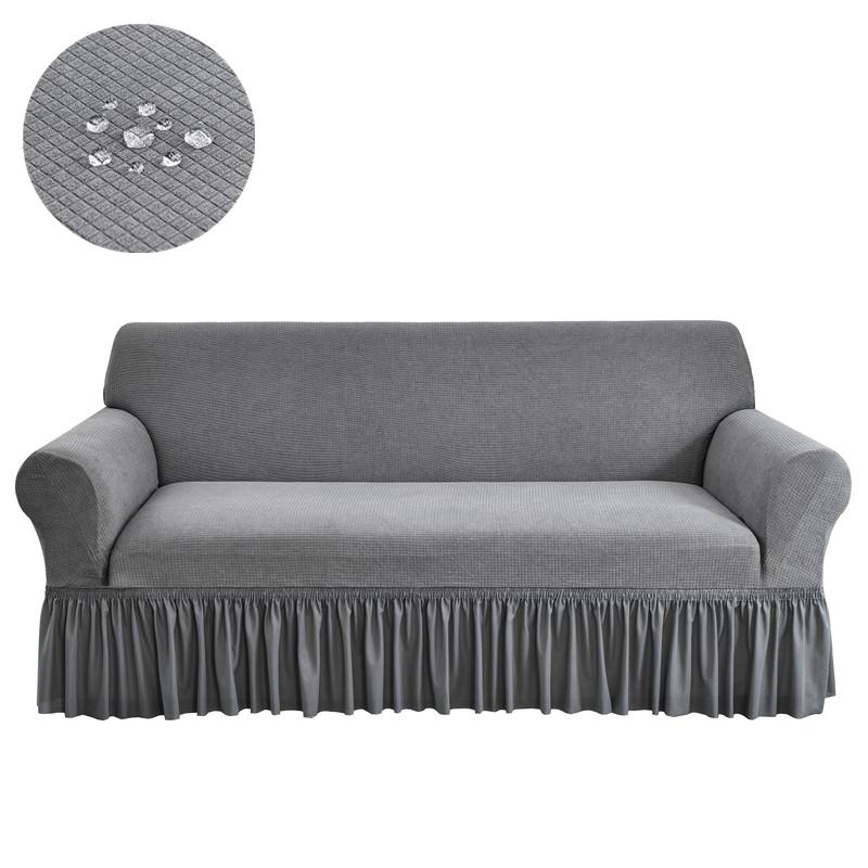 1pc Waterproof Sofa Skirt Covers Stretch Breathable Couch Covers Adjustable Elastic Sofa Slipcovers for Living Room Hotel