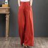 2025 Women's Plus Size Cotton Linen Wide-Leg Trousers - High Waist, Loose Fit, Straight Leg, Casual Summer Pants